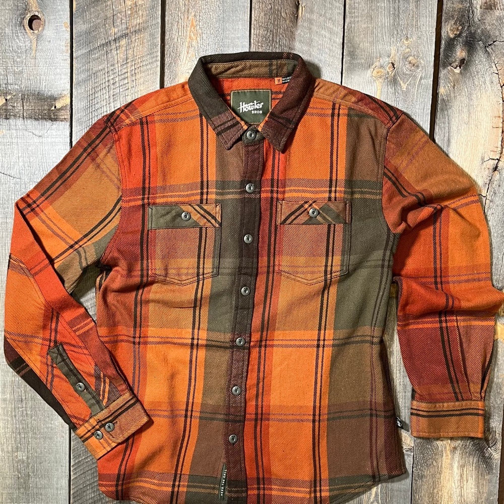 Howler Brother’s Rodanthe Blanket Flannel - Killian Plaid - Hot Horizon